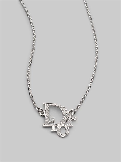 dior signature logo necklace|necklace that says Dior.